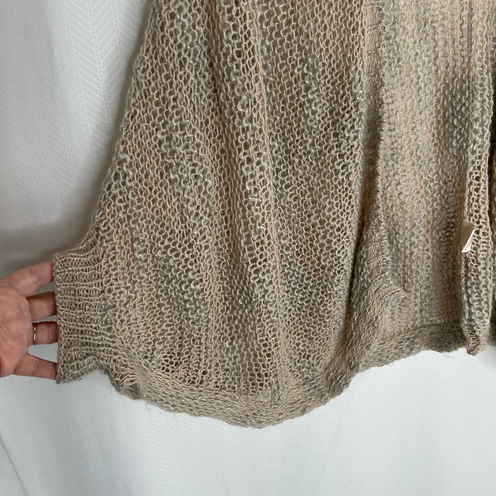 Free People Open-Weave Knit Cardigan in Taupe - Picture 2 of 6